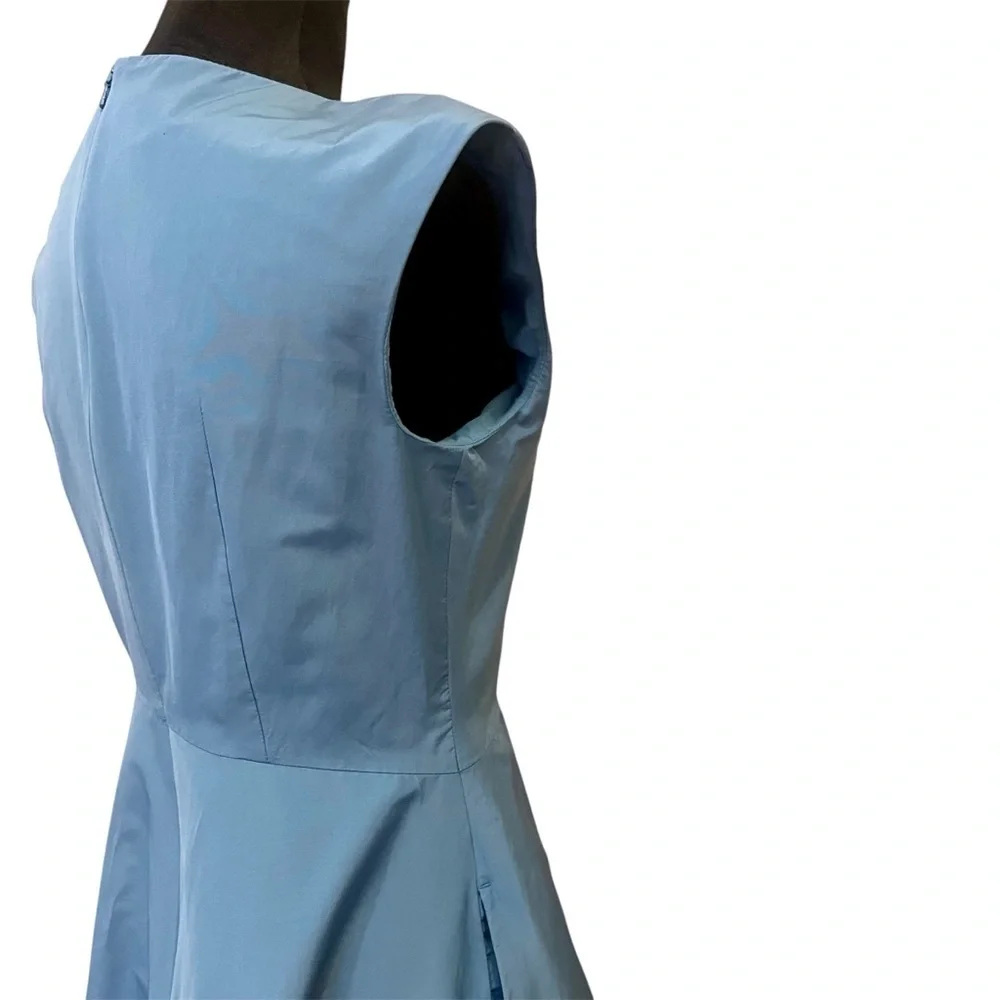 Max Mara Weekend Blue Fit and Flare Classic Taffeta Dress size 2 or 4 US. - Picture 8 of 10